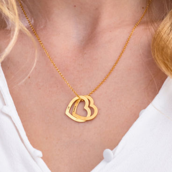 Personalized Love Heart Pendant Necklace Women Customized Name Engraving Necklace