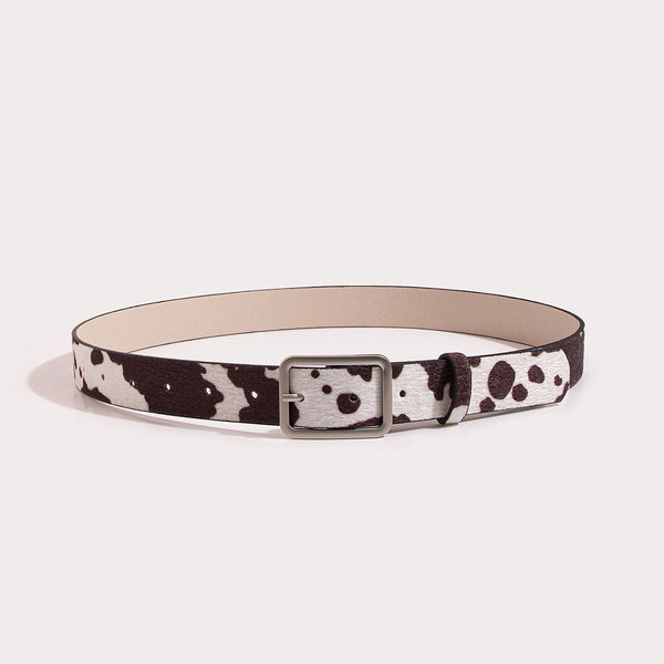 Black And White Cows Pattern Belt