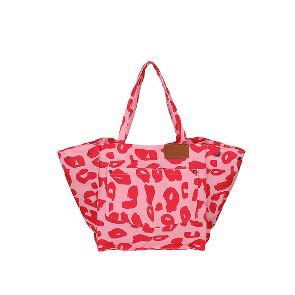 Leopard Print Large Capacity | Nylon Canvas Tote Dot Bag