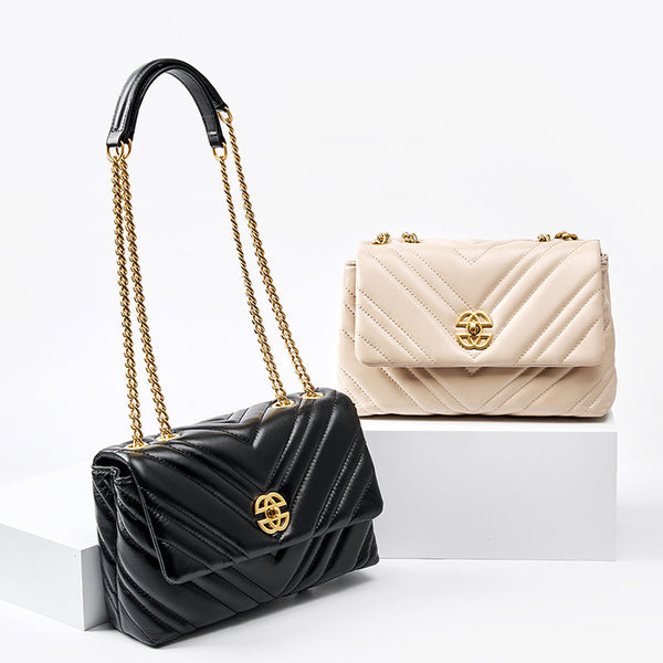 Women's Cowhide Diamond Chain | Square Shoulder bag