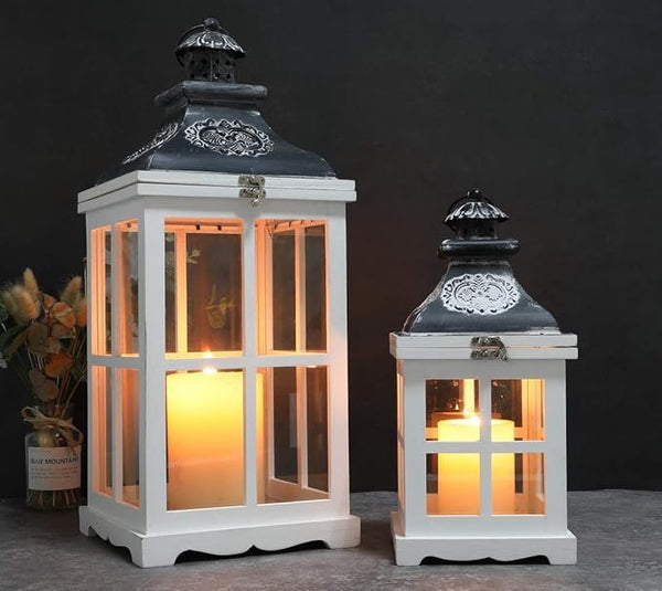 White Wood Decorative Lanterns