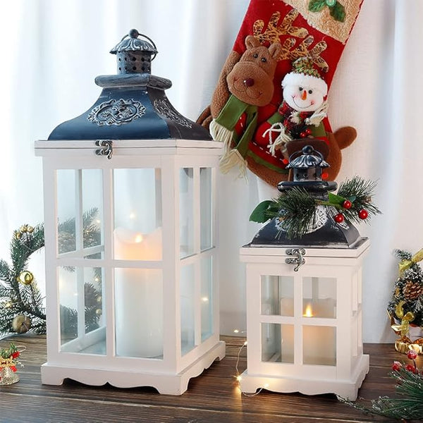 White Wood Decorative Lanterns