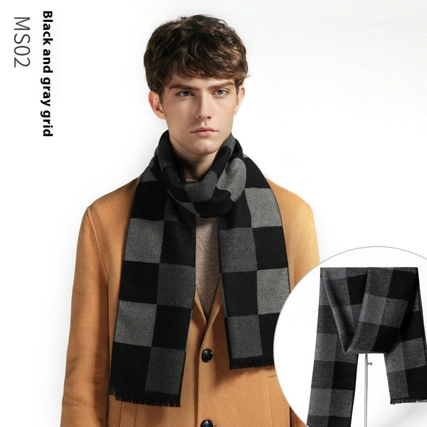 Simple Plaid Warm Keeping | Artificial Cashmere Scarf