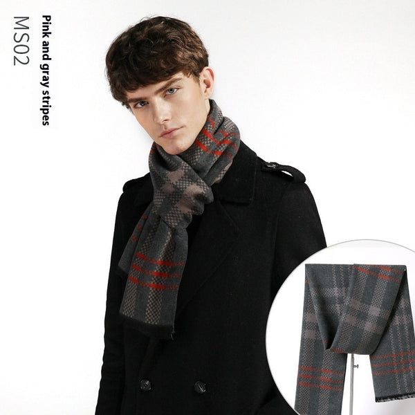 Simple Plaid Warm Keeping | Artificial Cashmere Scarf