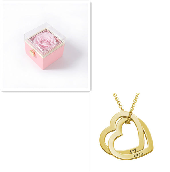 Personalized Love Heart Pendant Necklace Women Customized Name Engraving Necklace