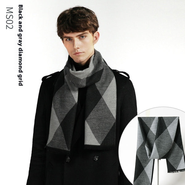 Simple Plaid Warm Keeping | Artificial Cashmere Scarf
