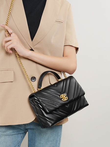 Women's Cowhide Diamond Chain | Square Shoulder bag