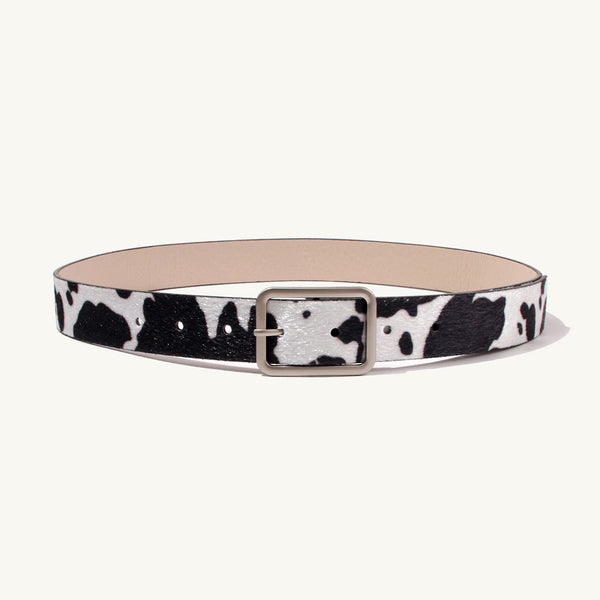 Black And White Cows Pattern Belt