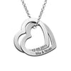Personalized Love Heart Pendant Necklace Women Customized Name Engraving Necklace