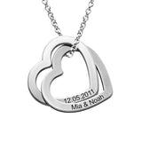 Personalized Love Heart Pendant Necklace Women Customized Name Engraving Necklace