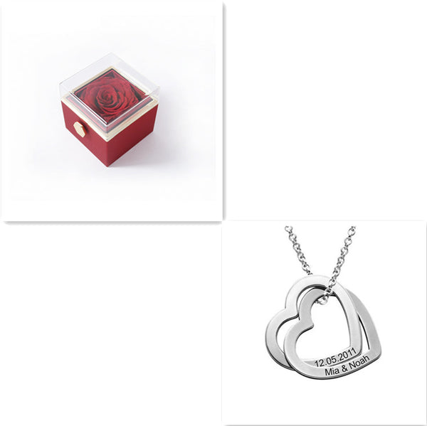 Personalized Love Heart Pendant Necklace Women Customized Name Engraving Necklace