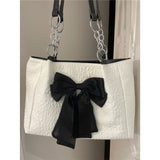 Bow Tote Large Capacity | Canvas Shoulder Bag