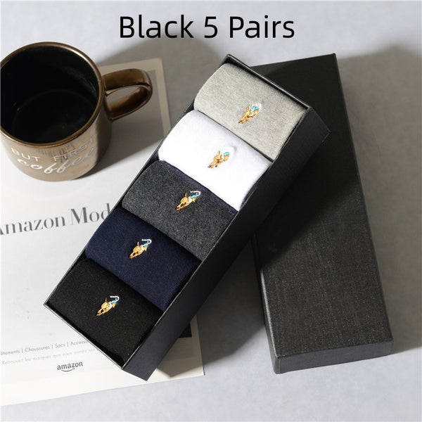 Men's Socks Four Seasons | Pure Cotton Embroidery