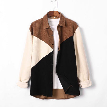 Men's Loose Fitting Solid Standing Collar Fashionable Jacket