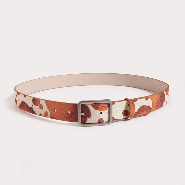 Black And White Cows Pattern Belt