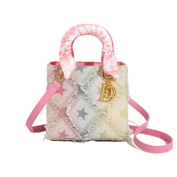 Korean-style | Niche Texture Rhombus | Crossbody Tote Bag