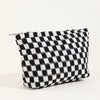 Large Wool Chessboard Cosmetic Bag | Knitted Washable Bag