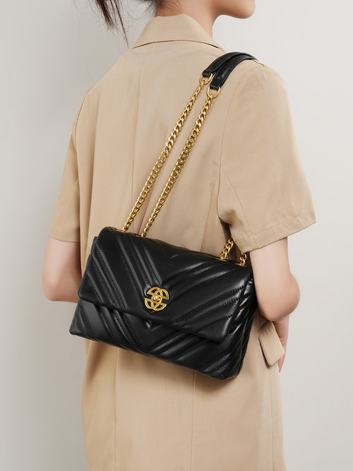 Women's Cowhide Diamond Chain | Square Shoulder bag