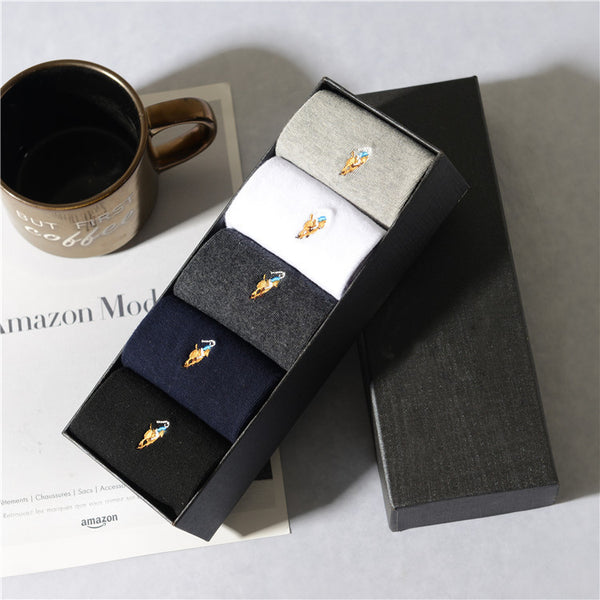 Men's Socks Four Seasons | Pure Cotton Embroidery