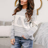 Christmas Sweater Cute Elk Geometric Print Knitted Sweater Woemen Winter Tops Clothes