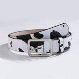 Black And White Cows Pattern Belt