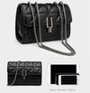 Crossbody Bags for Women Black PU Leather Shoulder Bag