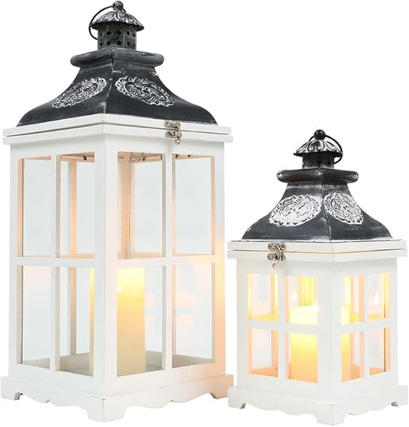 White Wood Decorative Lanterns