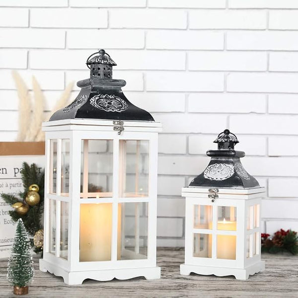 White Wood Decorative Lanterns