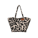 Leopard Print Large Capacity | Nylon Canvas Tote Dot Bag
