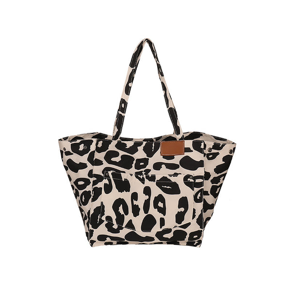 Leopard Print Large Capacity | Nylon Canvas Tote Dot Bag