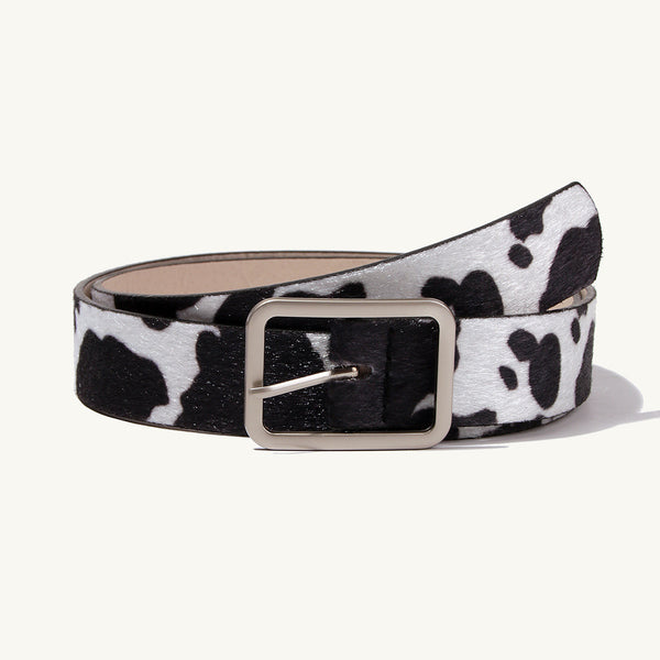 Black And White Cows Pattern Belt