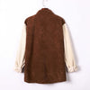 Men's Fashion Stitching Corduroy Long-sleeved Shirt