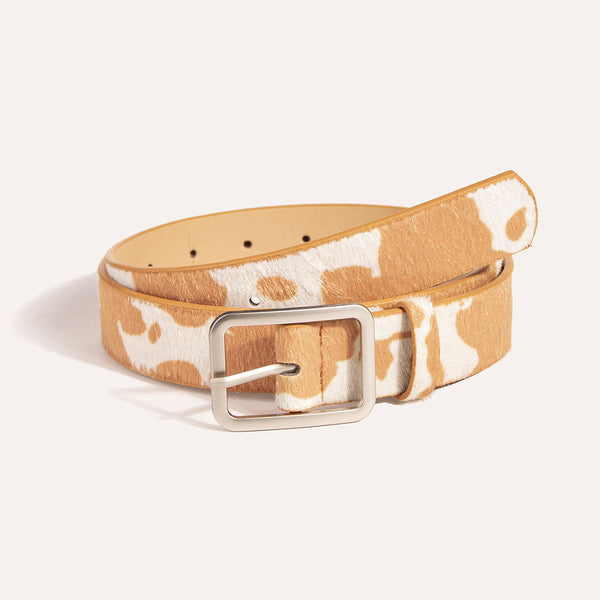 Black And White Cows Pattern Belt