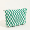 Large Wool Chessboard Cosmetic Bag | Knitted Washable Bag