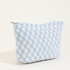 Large Wool Chessboard Cosmetic Bag | Knitted Washable Bag
