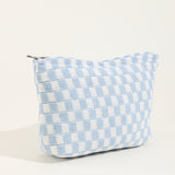 Large Wool Chessboard Cosmetic Bag | Knitted Washable Bag