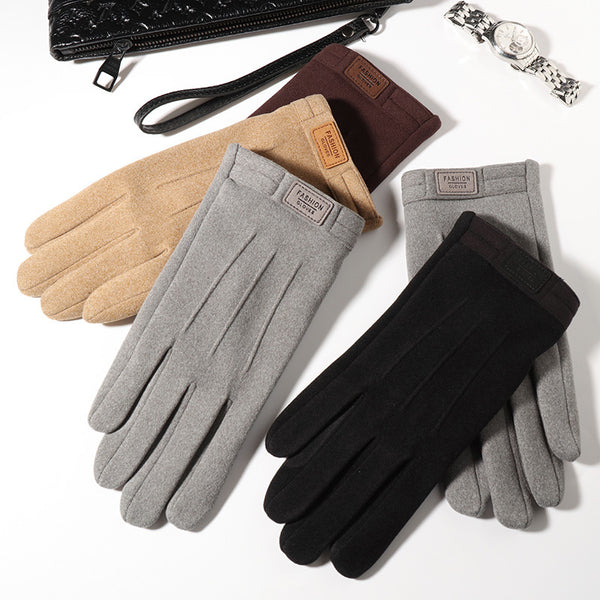 Men's Gloves | Winter Fleece-lined Warm | Wind-proof Touch Screen Cycling