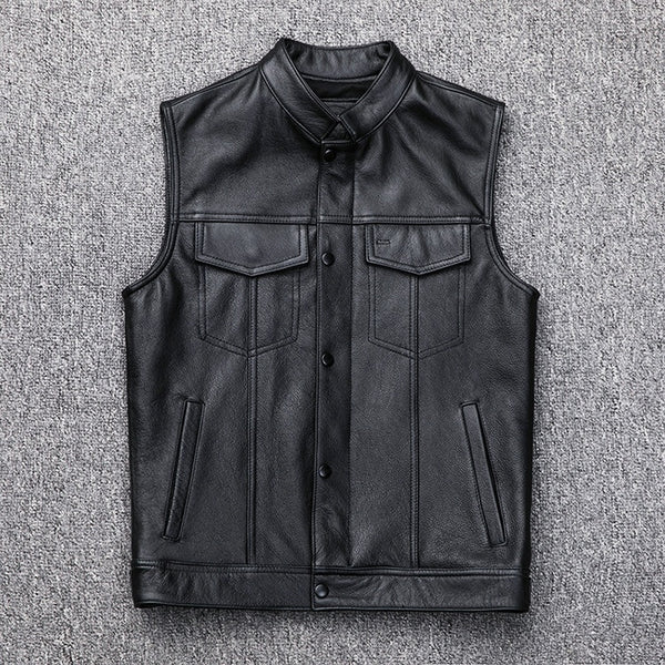 Casual Leather Waistcoat