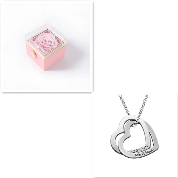 Personalized Love Heart Pendant Necklace Women Customized Name Engraving Necklace