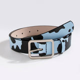 Black And White Cows Pattern Belt