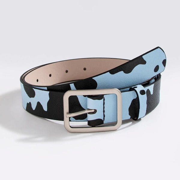Black And White Cows Pattern Belt