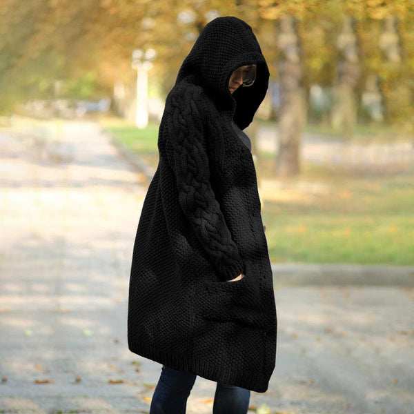Winter New Women's Hooded | Slim Sweater Coat