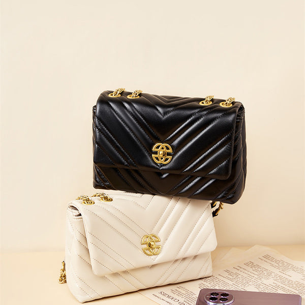 Women's Cowhide Diamond Chain | Square Shoulder bag