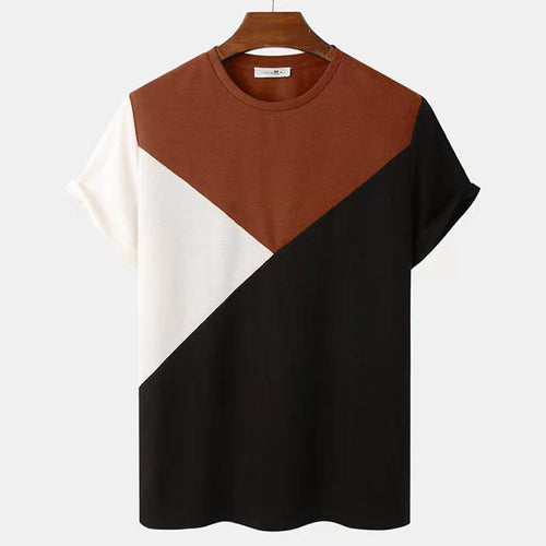 Striped 3D Printed | Short Sleeve | Knitted Mesh Top