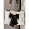 Bow Tote Large Capacity | Canvas Shoulder Bag