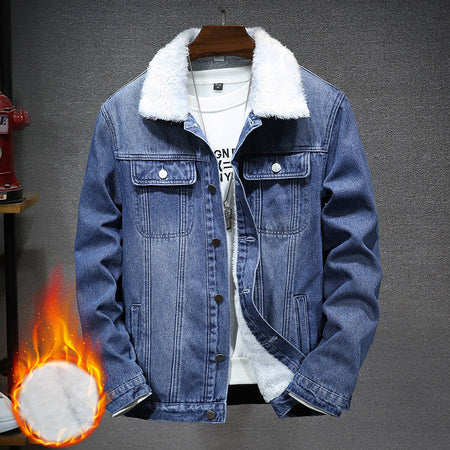Men's Loose Fitting Solid Standing Collar Fashionable Jacket